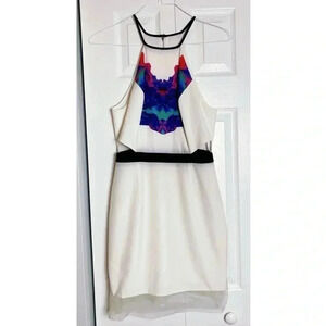 Pink Stitch White Dress